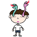 キモカワ系のヘビ少年